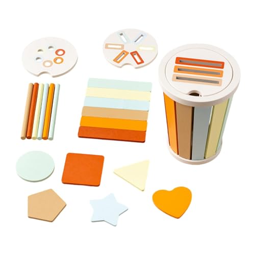 EHJRE Holz Regenbogen Stapel Set, Lernspielzeug, Feinmotorik, Frühkindliches Passendes Stapelspiel, Montessori Spielzeug für Jungen Und Mädchen, Macaron-Farbe von EHJRE