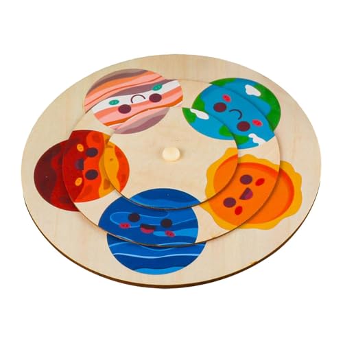 EHJRE Holzpuzzle mit Tieren für Kinder Im Alter von 3 bis 5 Jahren, Planeten von EHJRE