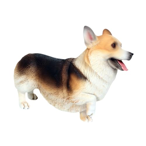 EHJRE Hundefigur Spielzeug Corgi Hundestatue Skulpturen Tierspielzeug für Partygeschenke Mottoparty Geschenk, Braun von EHJRE