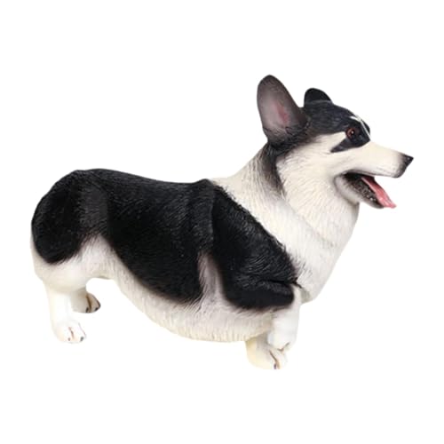 EHJRE Hundefigur Spielzeug Corgi Hundestatue Skulpturen Tierspielzeug für Partygeschenke Mottoparty Geschenk, Schwarz von EHJRE