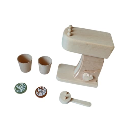 EHJRE Kaffeemaschinen Set Aus Holz für Kinder, Holzspielzeug für Kinder, Geschenke Zum Geburtstag von EHJRE