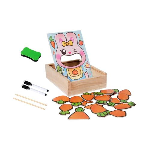 EHJRE Kinder Bunny Fütterung Spiel Tier Puzzle Leicht Tragen Holz Montiert von EHJRE