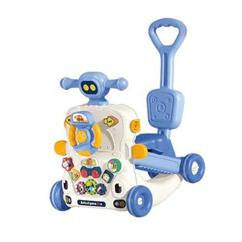 EHJRE Lauflernhilfen für Jungen Und Mädchen, Lauflernspielzeug für Babys, Frühlernspielzeug, Schiebespielzeug, Multifunktionales Musikspielzeug, Säuglingssp, 6 In1 Blau von EHJRE