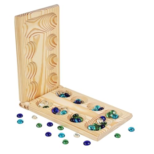 EHJRE Mancala Brettspiel Set Aus Holz, Verbessert Die Planungsfähigkeiten, Spiele für Die Ganze Familie, Faltbar, für Partys, Jungen Und Mädchen, 32x9,5x1,6cm von EHJRE