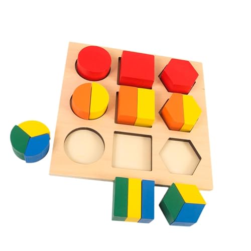 EHJRE Mathematisches Holzspielzeug, geometrische Blöcke für Kinder im Vorschulalter, Geometrie Zersetzen von EHJRE