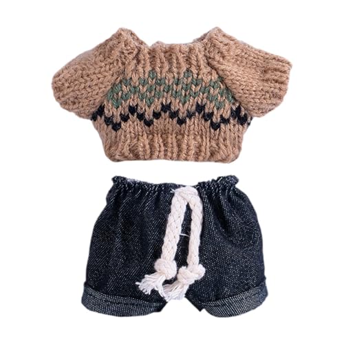 EHJRE Mini 15cm Puppenkleidung Set Puppe Anzieh Spielzeug DIY Puppenkleidung Spielzeug Mädchen Puppenoutfits, Braun von EHJRE