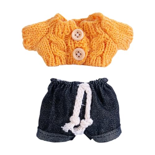 EHJRE Mini 15cm Puppenkleidung Set Puppe Anzieh Spielzeug DIY Puppenkleidung Spielzeug Mädchen Puppenoutfits, Orange von EHJRE