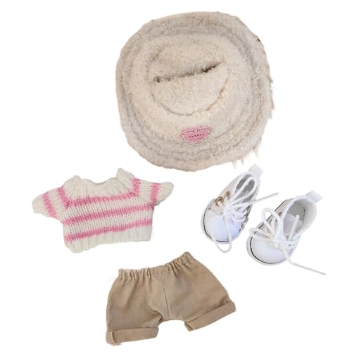 EHJRE Mini 6 Zoll Puppenkleidung, Mädchen Puppenanzug, Accessoires Set, 4-teilig von EHJRE