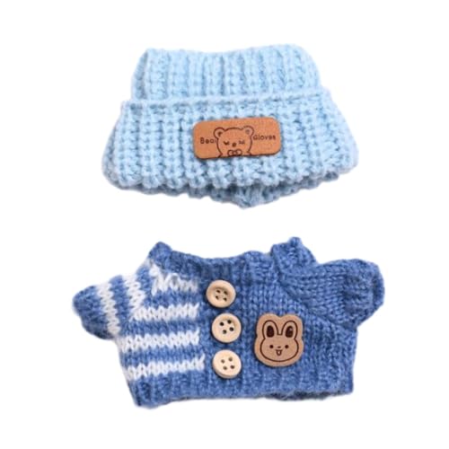 EHJRE Mini-Puppen-Outfit, Puppenzubehör, Pullover und Mütze, Set für DIY-Geschenke , Blau von EHJRE