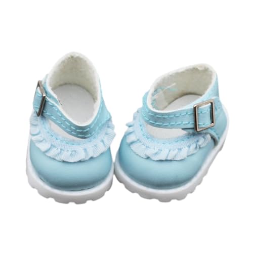 EHJRE Mini Puppenschuhe, Puppen Anziehspielzeug, Handgefertigte Foto Requisiten, Kostüme, Bequeme Anzugschuhe, Freizeitschuhe für 5,91'' 6,69'' Puppen, Blau von EHJRE