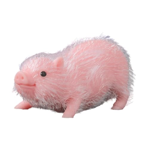 EHJRE Mini Schwein, Realistisches Schweinchen Spielzeug Aus für Mädchen Und Jungen, Mini Schwein Puppe Aus, Tier, Realistische Reborn Schwei, Weiße Haare von EHJRE