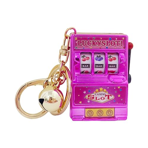 EHJRE Mini Spielautomat, Spielzeug, Schlüsselanhänger, Mini Arcade Spiel, Spielzeug, Souvenirs mit Glocke, Gaming Geschenke, Fruchtautomat, Spielautomaten A, Rose Rot von EHJRE