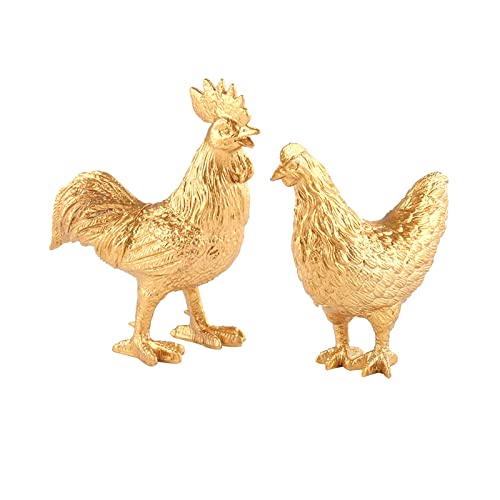 EHJRE Mini Tierspielzeugfiguren, Geschenkset, Pädagogisches Lernspielzeug, Tierfiguren, Bauernhofstatuen, Realistische Sammlung für Jungen Und Mädchen, Klei, 2 Stück Huhn von EHJRE