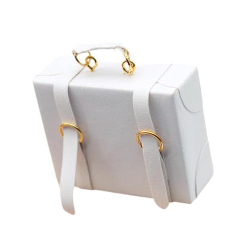 EHJRE Miniatur Gepäckkoffer aus Eiche für Puppenhaus - Stilvolle Ergänzung, Weiß von EHJRE