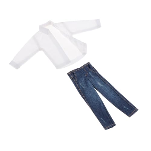 EHJRE Miniatur-Jeansanzug im Maßstab 1/12, Mini-Jeanskostüm, Figur, Puppenkleidung für 6-Zoll-Figuren von EHJRE