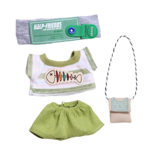 EHJRE Miniatur Puppen Outfit Set mit Pullover, Hose Und Tasche für 15cm Große Puppen von EHJRE