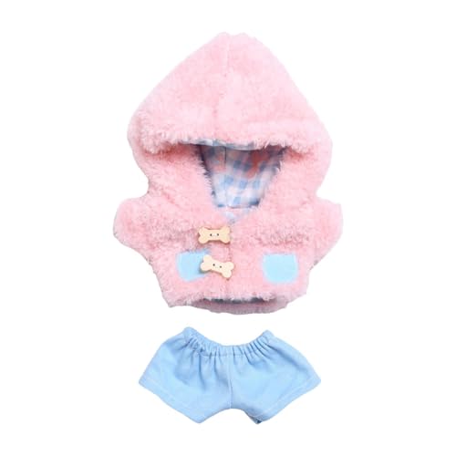 EHJRE Plüsch Puppenkleidung, Puppenkleidung, Weich, Modisch, Foto Requisiten für Kinder, Süße Geschenke, Anhänger, Puppen Outfits, Kostüme für 6,69 Zoll Pup, Rosa von EHJRE