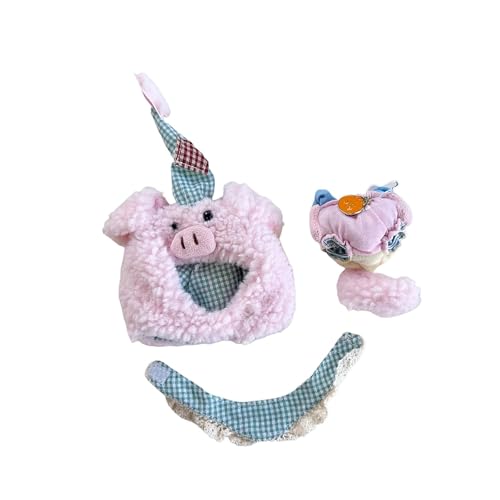 EHJRE Plüsch Puppenkleidung Zum Selbermachen von Puppen, Foto Requisiten, mit Hut, Antenne, Schweinchen Outfit für 17 cm 15 cm Große Fantasiepuppen von EHJRE