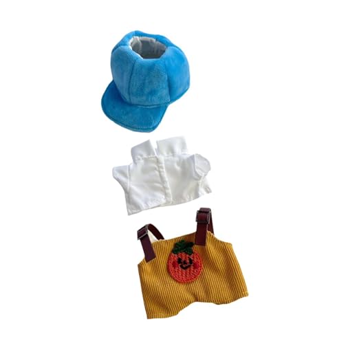 EHJRE Plüschoberteile Und Hosen, Kleidung für Stofftiere, Pädagogische Mode für Kleine Mädchen, Zum Verkleiden von Puppen von 17 cm bis 15 cm, Obst Und Blauer Hut von EHJRE