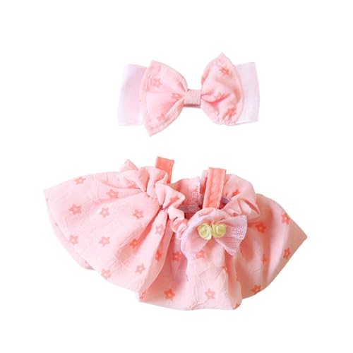 EHJRE Plüschpuppen Outfit mit Mini Kopfschmuck Als Geburtstagsgeschenk für Kinder, Rosa von EHJRE