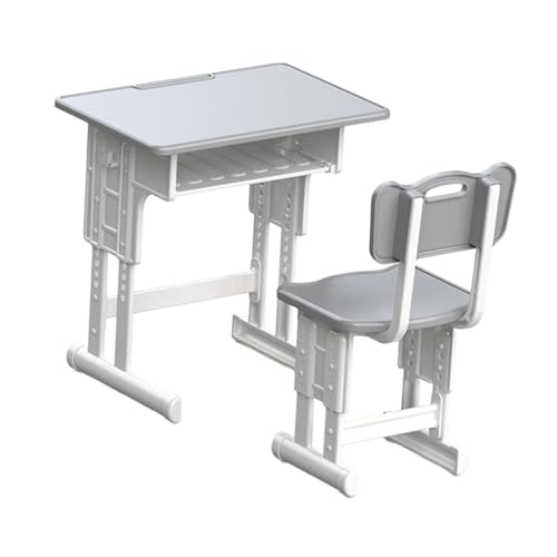 EHJRE Puppenhaus Schreibtisch Und Stuhl Set, Puppenhaus Möbel, 1/12, Simulation, Rollenspiel, Puppenhaus Zubehör für Mikro Landschaftsdekoration, Grau von EHJRE