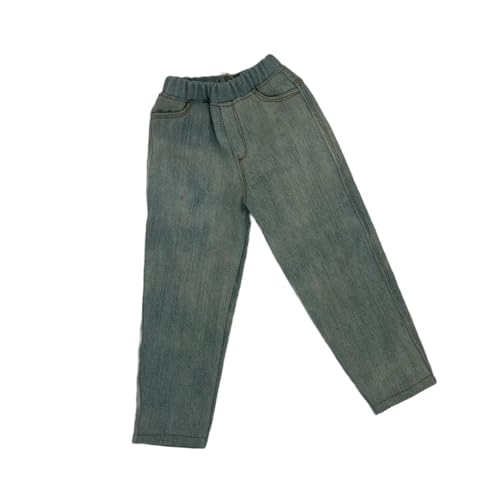 EHJRE Puppenhose Im Maßstab 1:6, Jeans Outfit, Vorgetäuschtes Spielspielzeug, Dekoration, Puppenkleidung, Kostüm, für 12 Zoll Figurenkörper, Hellblau von EHJRE