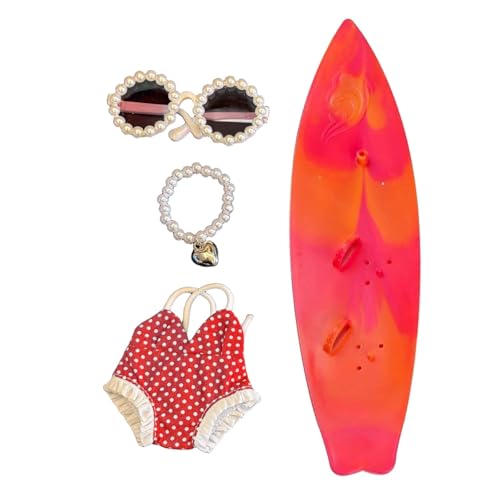 EHJRE Puppenkleidung, Perlenkette für 17 cm Puppen, DIY-Verkleidung, Mode, Miniatur, dekorative Sonnenbrille, Mini-Badeanzug mit Punkten, Rot EHJRE Puppenkleidung, Perlenkette für 17 cm Puppen, DIY-Verkleidung, Mode, Miniatur, dekorative Sonnenbrille, Mini-Badeanzug mit Punkten, Rot von EHJRE