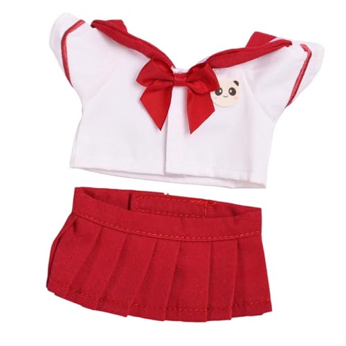 EHJRE Puppenkleidung Set für 20 cm Puppen, Oberteil Und Kleid, Kostümzubehör, Rot von EHJRE