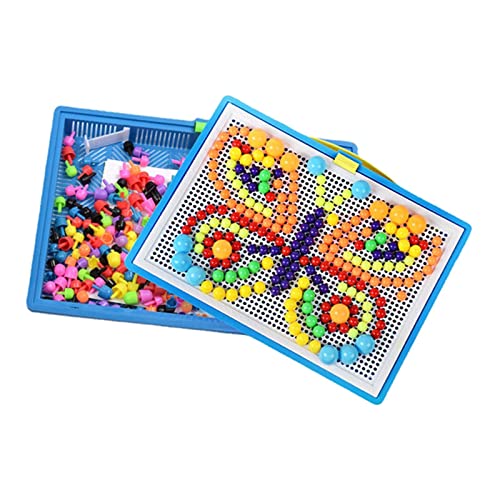 EHJRE Puzzle, Formmusterblöcke, Stapelbares Pilz Nagel Stift Puzzle, Montessori Brettspiel für Kinder, Kleinkinder, Jungen Und Mädchen Im Alter von 4, 310 Stifte von EHJRE