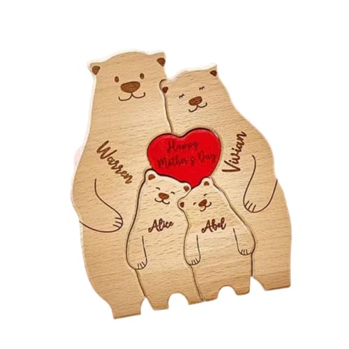 EHJRE Puzzle aus Holz in Bärenform als Geschenkidee für Zuhause, 4 Bären von EHJRE