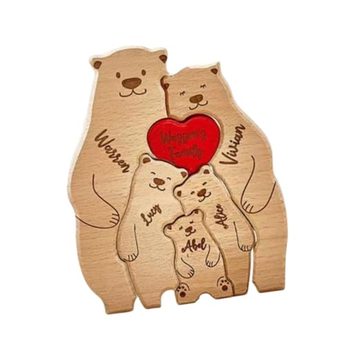 EHJRE Puzzle aus Holz in Bärenform als Geschenkidee für Zuhause, 5 Bären von EHJRE