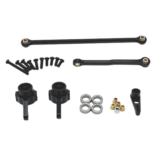 EHJRE RC Auto Lenkung Kits Servo Link Stange Metall Lenkung Cup RC Ersatzteile für MN82 1:12, Schwarz von EHJRE