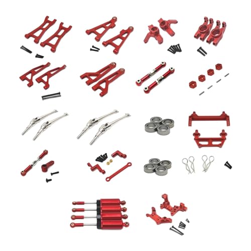 EHJRE RC Metallteile Kit, Zubehör, Robustes DIY Modifikations Upgrade für 1/16 M162 16207 RC Crawler Automodell Ersatz, Rot von EHJRE