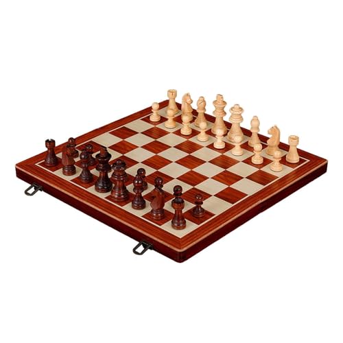 EHJRE Reise-Schachbrett aus Holz, klappbar, Spielset für Schach und Dame für Kinder, 12inch von EHJRE