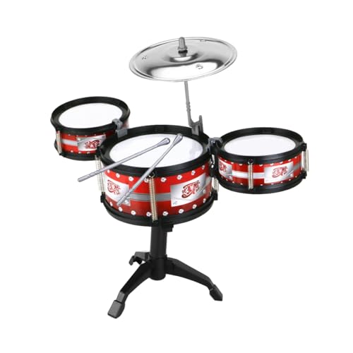 EHJRE Schlagzeugset für Kinder, Simulationstrommelspielzeug für Kinder, Rhythmus Beat Spielzeug, Band Rock Set, Jazz Schlagzeugset für Kleinkinder für Anfän, 3 Trommel von EHJRE