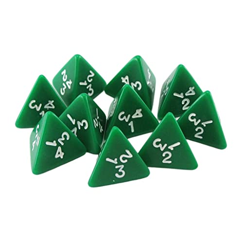 EHJRE Set von 10 Acryl D4 DICE Party Supply Party Favors Familienspiele für, 10 Stück D4 Würfel, 22 x 18 mm von EHJRE