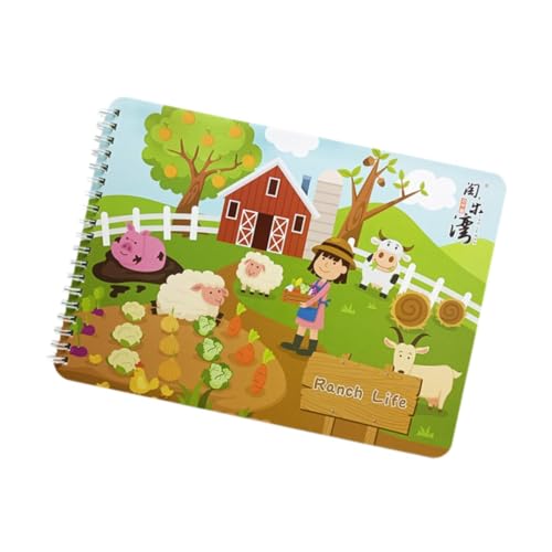 EHJRE Sticker Aktivitätsbuch für Kinder, Lustiges Lernspielzeug für Jungen Und Mädchen, Das Leben auf Der Ranch von EHJRE