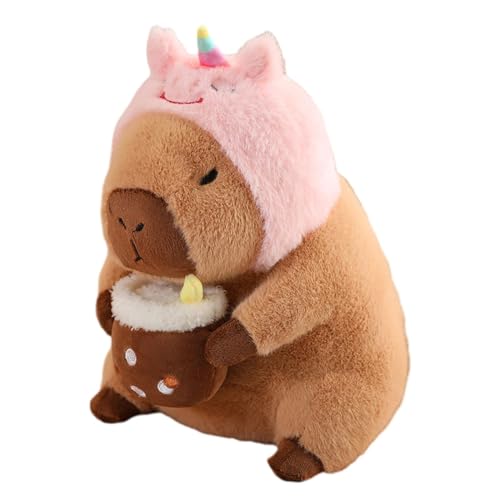 EHJRE Süßes Capybara Plüschtier, Capybara Plüschpuppe, Heimdekoration, Weiches Capybara Plüschtier für Teenager, Jungen, Mädchen, Geschenke für Erwachsene, Einhorn von EHJRE