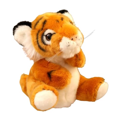 EHJRE Tierhandpuppen Aus Plüsch, Tiger Spielzeug für Kinder Im Vorschulalter, Bewegliche Fingerpuppen, Braun von EHJRE