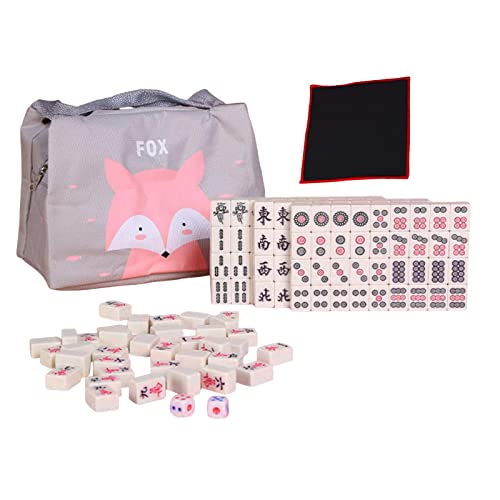 EHJRE Tragbares Chinesisches Mahjong Spielset mit Aufbewahrungsbox, Leichtes Unterhaltungs Reise Mahjong Set für Die Freizeit Der Familie, Kinder, Jungen Un, GELB von EHJRE