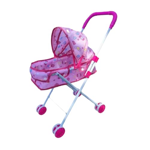 EHJRE Zusammenklappbarer Babypuppen-Kinderwagen, Simulationswagen-Spielzeug, Push-Wagen-Spielzeug für Geburtstagsgeschenk von EHJRE