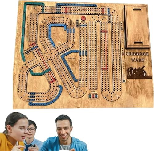 Cribbage Wars Board Game Cribbage Wars Brettspiel Cribbage War Spiel 2024 Neues Cribbage Brettspiel-Set aus Holz Cribbage Boards Einzigartig lustiges Tischspiel mit Holzbrett (Holz) von EHOTER