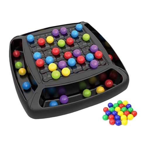 EHOTER Intellektuelles Schachbrett Doppelduell Intellektuelles Schach Brettspiel Rainbow Ball Tabletop Gesellschaftsspiele Matching Strategiespiele Brettspiel für Kinder Erwachsene (48 Bälle) von EHOTER