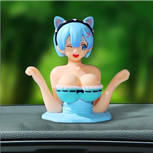 EHOTER Kanako Chest Shaking Anime Figure Ornaments Interessante Anime Figur Modell Statue Kawaii Spielzeug für Auto Haus Desktop Dekoration Ornamente Sammlung als Geschenke (Rem) von EHOTER