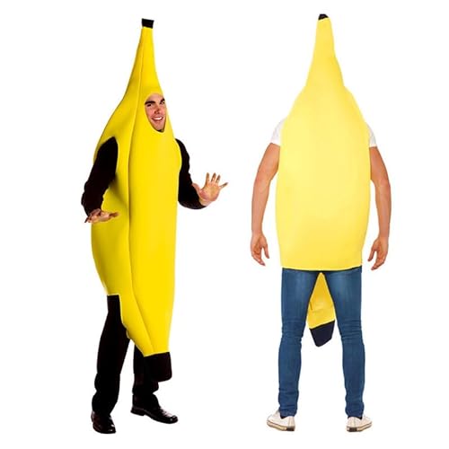 EHOTER Lustiges Bananen-Kostüm für Erwachsene, Outfit, Party, Festival, Cosplay, realistisches Bananenkostüm für Erwachsene, Halloween-Kostüm, Theaterspiele, Outdoor-Aktivitäten von EHOTER