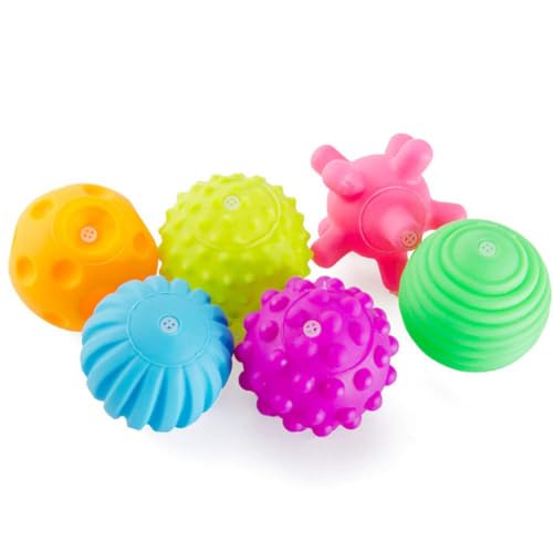 EHOTER Sensorik Spielzeug Bunt 6 Stück Baby Sensorik Balls Textured Multi Ball Set Babyspielzeug ab 0 3 6 8 Monate Sensorisches Spielzeuge Bälle Kinders für die sensorische Entwicklung (A) von EHOTER