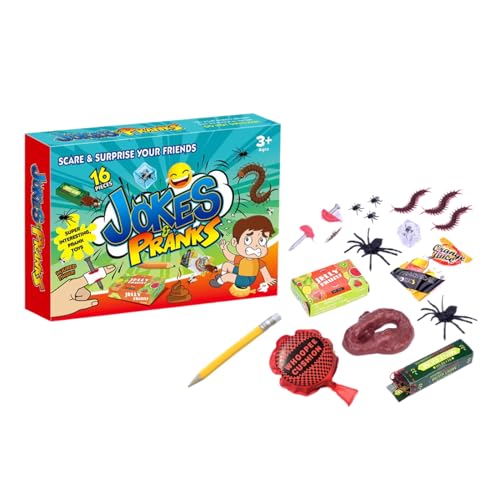 EHOTER Streich-Set, 15-teilig, Scherzbox, ultimatives Geschenk-Set, freundliche Witze für Familie, Kinder und Freunde, Aprilscherze, Spielzeug, Spielwitze, Trick-basiertes Spiel für Jungen und Mädchen von EHOTER