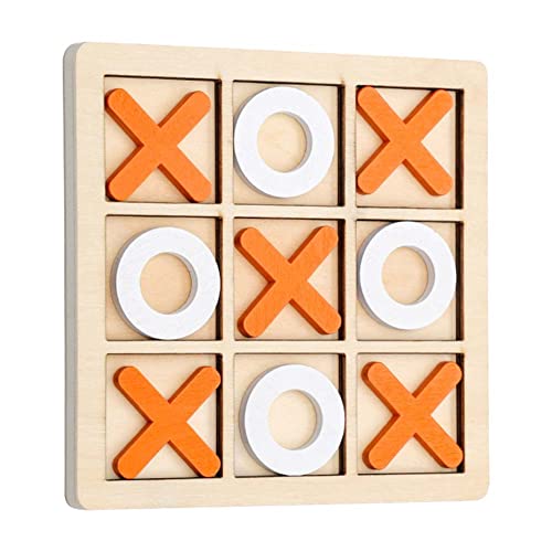 EHOTER Tic Tac Toe Holzspiel Holz Legespiel Kinder Jeden Alters X Und O Reisespiel für Erwachsene Wohnzimmer Dekor und Schreibtisch Dekor Familienspiele Interaktives Brettspiele (A) von EHOTER