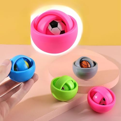 EHOTER Handkreisel Fidget Toy, 3D Maze Bälle Hand Spielzeug,3D unendliche Flip Finger Kreisel Dekompression Ball Stressabbau Vent pädagogisches Spielzeug (Pink) von EHOTER