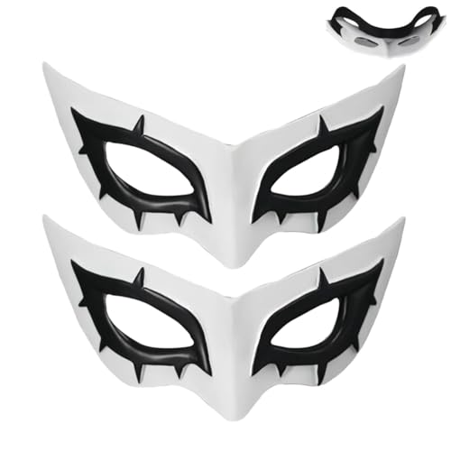 Persona Serie Maske für Halloween Kostüm Zubehör Cosplay Persona 5 Augenmaske Zubehör Halloween Party Karneval Kostüm Zubehör (2 Stück) von EHOTER